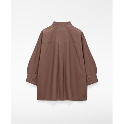 Adolfo Dominguez Camisa de mujer de cuello chimenea en algodón orgánico. (XL) Visón mujer Adolfo Dominguez Camisa de mujer de cuello chimenea en algodón orgánico. (XL) Visón mujer