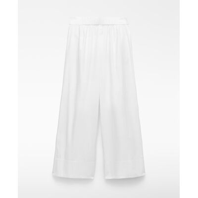Adolfo Dominguez Pantalones anchos de mujer en algodón orgánico. (44) Crudo mujer Adolfo Dominguez Pantalones anchos de mujer en algodón orgánico. (44) Crudo mujer