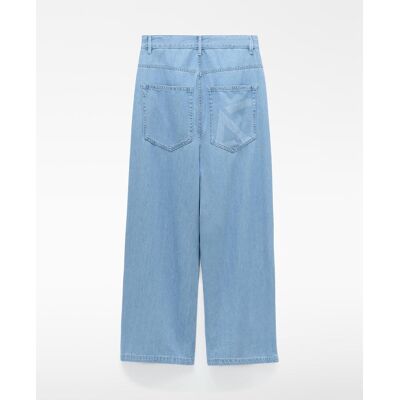 Adolfo Dominguez Vaqueros anchos de mujer en denim de algodón oversize. (38) Azul claro mujer Adolfo Dominguez Vaqueros anchos de mujer en denim de algodón oversize. (38) Azul claro mujer