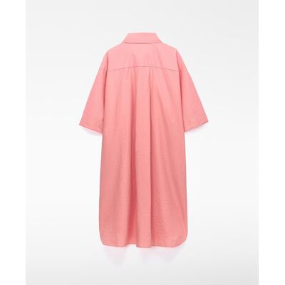 Adolfo Dominguez Vestido midi con cuello italiano asimétrico. (40) Rosa mujer Adolfo Dominguez Vestido midi con cuello italiano asimétrico. (40) Rosa mujer