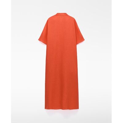 Adolfo Dominguez Vestido midi relaxed fit en lino europeo. (36) Rojo mujer Adolfo Dominguez Vestido midi relaxed fit en lino europeo. (36) Rojo mujer