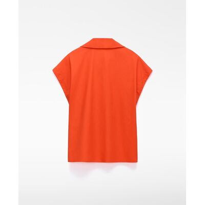 Adolfo Dominguez Camisa de mujer con cuello tira abierto. (XS) Rojo mujer Adolfo Dominguez Camisa de mujer con cuello tira abierto. (XS) Rojo mujer