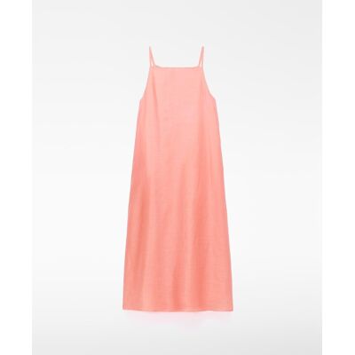Adolfo Dominguez Vestido largo evasé plisado en ramio. (38) Rosa claro mujer Adolfo Dominguez Vestido largo evasé plisado en ramio. (38) Rosa claro mujer