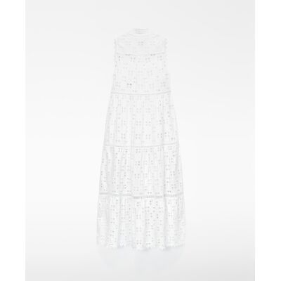 Adolfo Dominguez Vestido midi en popelín con cuello chimenea. (34) Blanco mujer Adolfo Dominguez Vestido midi en popelín con cuello chimenea. (34) Blanco mujer