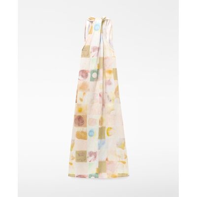 Adolfo Dominguez Vestido largo estampado con escote pico. (36) Multicolor mujer Adolfo Dominguez Vestido largo estampado con escote pico. (36) Multicolor mujer