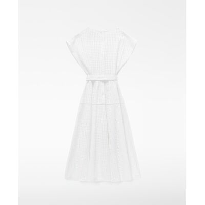 Adolfo Dominguez Vestido midi con escote pico en popelín. (40) Blanco mujer Adolfo Dominguez Vestido midi con escote pico en popelín. (40) Blanco mujer