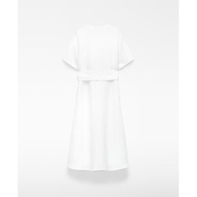 Adolfo Dominguez Vestido midi en lino europeo. (36) Blanco mujer Adolfo Dominguez Vestido midi en lino europeo. (36) Blanco mujer