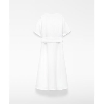 Adolfo Dominguez Vestido midi en lino europeo. (38) Blanco mujer Adolfo Dominguez Vestido midi en lino europeo. (38) Blanco mujer