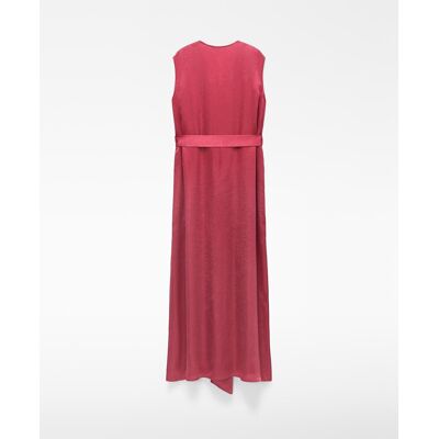 Adolfo Dominguez Vestido largo satinado con tejido arrugado. (38) Fresa mujer Adolfo Dominguez Vestido largo satinado con tejido arrugado. (38) Fresa mujer
