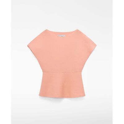 Adolfo Dominguez Top de mujer peplum con escote barco. (L) Salmón mujer Adolfo Dominguez Top de mujer peplum con escote barco. (L) Salmón mujer