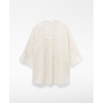 Adolfo Dominguez Camisa de mujer corte oversize desflecada. (M) Crudo mujer Adolfo Dominguez Camisa de mujer corte oversize desflecada. (M) Crudo mujer