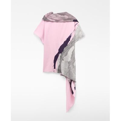 Adolfo Dominguez Top de mujer satinado estampado con cuello pañuelo. (XS) Rosa claro mujer Adolfo Dominguez Top de mujer satinado estampado con cuello pañuelo. (XS) Rosa claro mujer