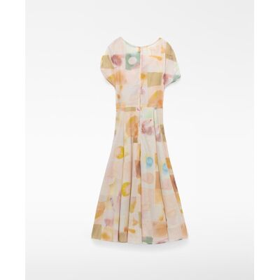 Adolfo Dominguez Vestido midi fruncido en algodón estampado. (42) Multicolor mujer Adolfo Dominguez Vestido midi fruncido en algodón estampado. (42) Multicolor mujer