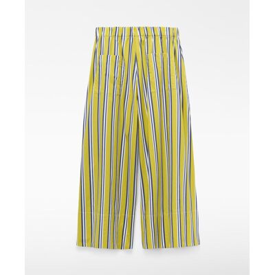 Adolfo Dominguez Pantalones anchos de mujer en algodón a rayas. (L) Azul / Amarillo mujer Adolfo Dominguez Pantalones anchos de mujer en algodón a rayas. (L) Azul / Amarillo mujer