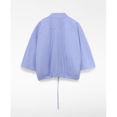 Adolfo Dominguez Camisa de mujer corte boxy con bajo ajustable en algodón. (XS) Azul mujer Adolfo Dominguez Camisa de mujer corte boxy con bajo ajustable en algodón. (XS) Azul mujer