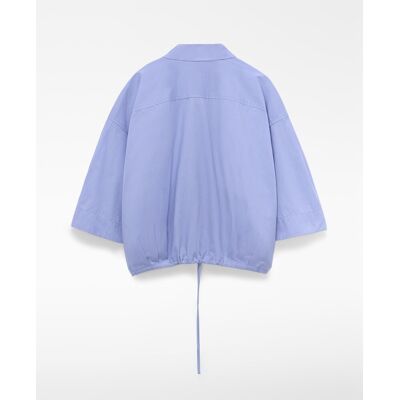 Adolfo Dominguez Camisa de mujer corte boxy con bajo ajustable en algodón. (L) Azul mujer Adolfo Dominguez Camisa de mujer corte boxy con bajo ajustable en algodón. (L) Azul mujer