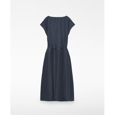 Adolfo Dominguez Vestido midi evasé en ramio. (34) Gris oscuro mujer Adolfo Dominguez Vestido midi evasé en ramio. (34) Gris oscuro mujer