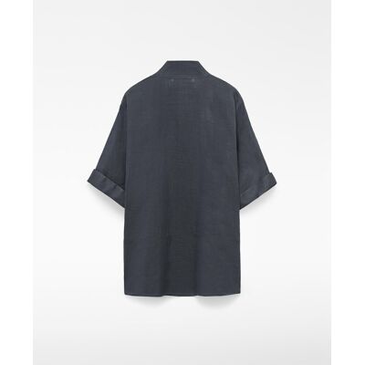 Adolfo Dominguez Camisa de mujer de ramio con cuello chimenea. (XS) Gris oscuro mujer Adolfo Dominguez Camisa de mujer de ramio con cuello chimenea. (XS) Gris oscuro mujer