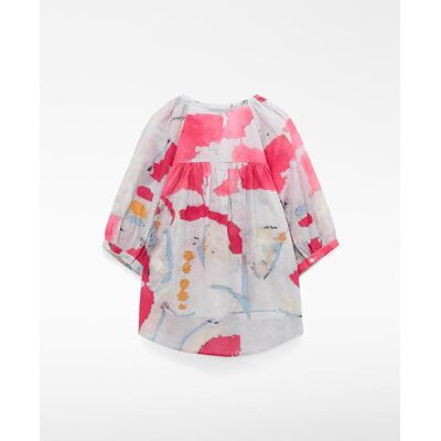 Adolfo Dominguez Blusa de mujer en algodón estampada con escote pico. (M) Cromo / Naranja mujer Adolfo Dominguez Blusa de mujer en algodón estampada con escote pico. (M) Cromo / Naranja mujer