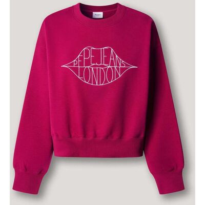 Pepe Jeans Sudadera de mujer cuello redondo con logo. Rosa mujer Pepe Jeans Sudadera de mujer cuello redondo con logo. Rosa mujer