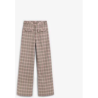 Scalpers Pantalón de campana de mujer con estampado de cuadros. (S) Rosa mujer Scalpers Pantalón de campana de mujer con estampado de cuadros. (S) Rosa mujer