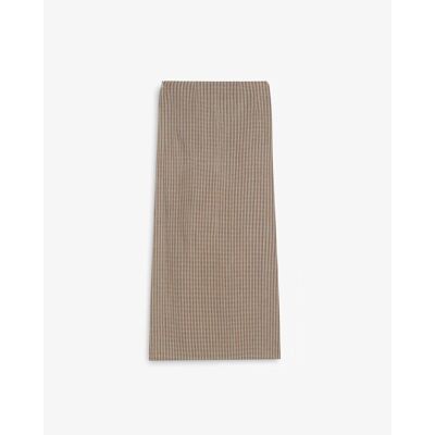 Scalpers Falda midi de lino a rayas. (34) Camel mujer Scalpers Falda midi de lino a rayas. (34) Camel mujer