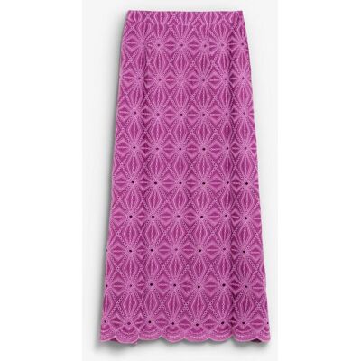 Scalpers Falda midi bordada con cintura alta. (34) Purpura mujer Scalpers Falda midi bordada con cintura alta. (34) Purpura mujer