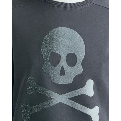 Scalpers Sudadera de mujer con cuello redondo y calavera frontal. Gris oscuro mujer Scalpers Sudadera de mujer con cuello redondo y calavera frontal. Gris oscuro mujer