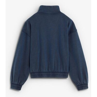 Scalpers Sudadera de mujer con cuello subido y media cremallera. Navy mujer Scalpers Sudadera de mujer con cuello subido y media cremallera. Navy mujer