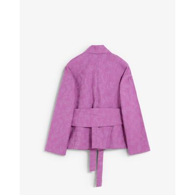 Scalpers Blazer de mujer en tejido jacquard con fajín ajustable. (38) Purpura mujer Scalpers Blazer de mujer en tejido jacquard con fajín ajustable. (38) Purpura mujer