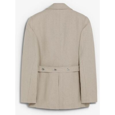 Scalpers Blazer de mujer con cinturón a tono. (36) Beige mujer Scalpers Blazer de mujer con cinturón a tono. (36) Beige mujer