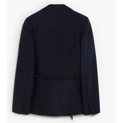 Scalpers Blazer de mujer cruzada con cinturón ajustable a tono. (34) Navy mujer Scalpers Blazer de mujer cruzada con cinturón ajustable a tono. (34) Navy mujer