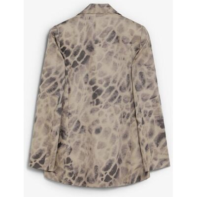 Scalpers Blazer de mujer animal print con cierre de botón. (38) Kaki mujer Scalpers Blazer de mujer animal print con cierre de botón. (38) Kaki mujer