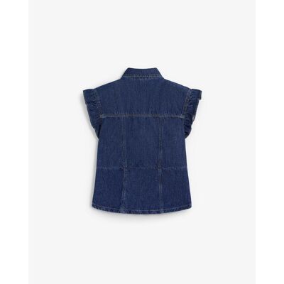 Scalpers Camisa de mujer denim con bolsillos parche. (XS) Azul índigo mujer Scalpers Camisa de mujer denim con bolsillos parche. (XS) Azul índigo mujer