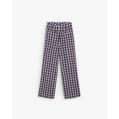 Scalpers Pantalón ancho de mujer vichy con hilo metalizado. (XL) Azul oscuro mujer Scalpers Pantalón ancho de mujer vichy con hilo metalizado. (XL) Azul oscuro mujer