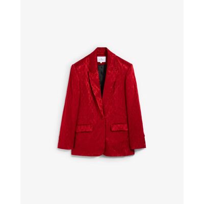 Scalpers Blazer de mujer en tejido jacquard con botón forrado. (38) Rojo mujer Scalpers Blazer de mujer en tejido jacquard con botón forrado. (38) Rojo mujer