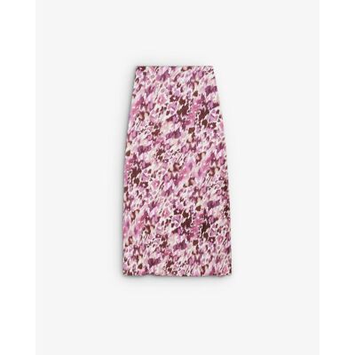 Scalpers Falda midi estampada en tejido satinado. (34) Rosa mujer Scalpers Falda midi estampada en tejido satinado. (34) Rosa mujer