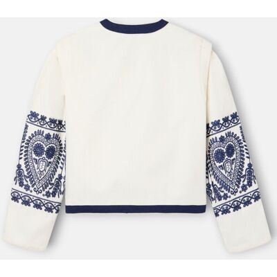 Silbon Chaqueta cuello mao bordados blanca. (40) Blanco mujer Silbon Chaqueta cuello mao bordados blanca. (40) Blanco mujer