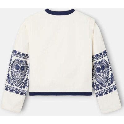 Silbon Chaqueta cuello mao bordados blanca. (36) Blanco mujer Silbon Chaqueta cuello mao bordados blanca. (36) Blanco mujer