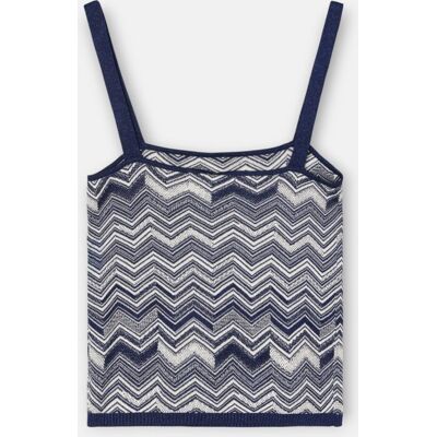 Silbon Top punto espiga marrones. (XS) Azul mujer Silbon Top punto espiga marrones. (XS) Azul mujer