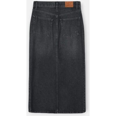 Silbon Falda midi recta hebilla denim gris. (36) Gris mujer Silbon Falda midi recta hebilla denim gris. (36) Gris mujer