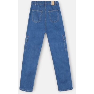 Silbon Vaqueros rectos de mujer cargo denim. (38) Azul denim mujer Silbon Vaqueros rectos de mujer cargo denim. (38) Azul denim mujer