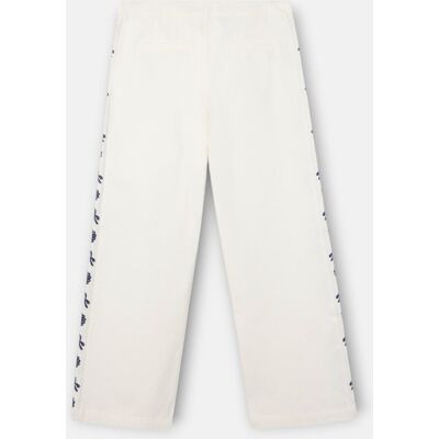Silbon Pantalon recto detalles bordados blanco. (34) Blanco mujer Silbon Pantalon recto detalles bordados blanco. (34) Blanco mujer