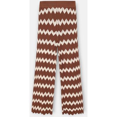 Silbon Pantalón de mujer punto espiga marrones. (M) Marrón mujer Silbon Pantalón de mujer punto espiga marrones. (M) Marrón mujer