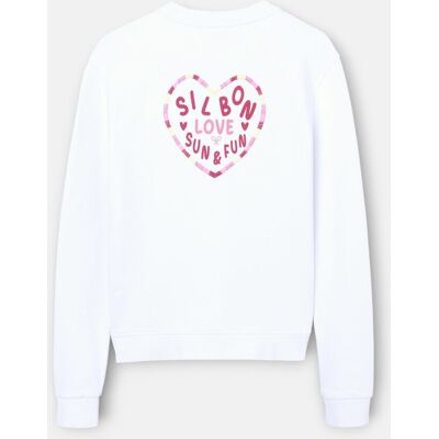 Silbon Sudadera de mujer corazón love. (XL) Blanco mujer Silbon Sudadera de mujer corazón love. (XL) Blanco mujer