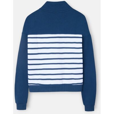 Silbon Sudadera de mujer cuello botones rayas azules. (36) Azul marino mujer Silbon Sudadera de mujer cuello botones rayas azules. (36) Azul marino mujer