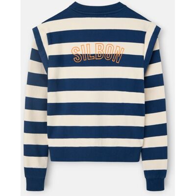 Silbon Sudadera de mujer hombreras rayas. (44) Azul marino mujer Silbon Sudadera de mujer hombreras rayas. (44) Azul marino mujer