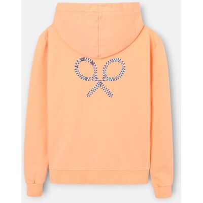 Silbon Sudadera de mujer capucha raqueta étnica naranja. (L) Naranja claro mujer Silbon Sudadera de mujer capucha raqueta étnica naranja. (L) Naranja claro mujer