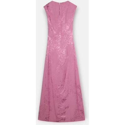 Silbon Vestido midi lencero jacquard morado. (34) Morado mujer Silbon Vestido midi lencero jacquard morado. (34) Morado mujer