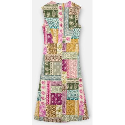 Silbon Vestido midi estampado patchwork colores. (34) Multicolor mujer Silbon Vestido midi estampado patchwork colores. (34) Multicolor mujer